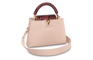 LOUIS VUITTON Сумка Капусин из кожи с питоновой кожей Женская раковинно-розовая