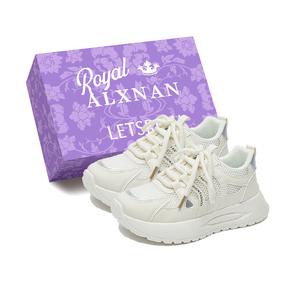 Легкие и дышащие низкие повседневные туфли для женщин Alxnan, Gray Box