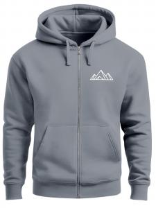 Neverless Толстовка с капюшоном на молнии 'Berg Polygon' в темно-сером цвете