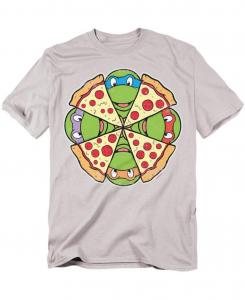 Мужская футболка с изображением пиццы TEENAGE MUTANT NINJA TURTLES, Silver