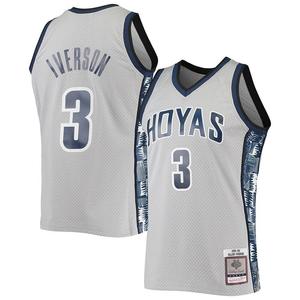 Мужская футболка Mitchell & Ness Allen Iverson Grey Georgetown Hoyas 1995-96 Swingman Replica Jersey, цвет Grg Grey