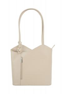 Рюкзак-шоппер комбинированный, натуральная кожа, производство Италия Cluty, бежевый