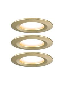 Paulmann Встраиваемый светодиодный светильник Nova Coin IP44 круглый 78 мм, 3x6 Вт, 3x470 лм, 230 В, 2700K, золотистый