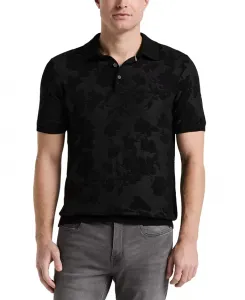 Мужская рубашка-поло с цветочным жаккардовым узором Perry Ellis, черный