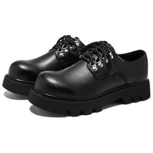 WEISHIBANGWEI Мужские повседневные кожаные туфли черные с увеличенной высотой, цвет Black Height Increasing