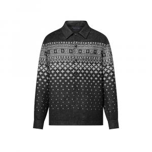 Двухсторонняя жаккардовая рубашка из смеси шелка, кашемира и шерсти Louis Vuitton, черный