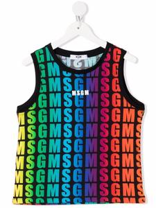MSGM Kids топ с логотипом, синий