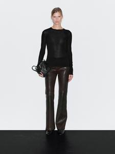 Футболка из 100% хлопка с вырезом Massimo Dutti, черный