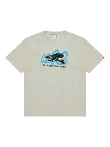 Футболка с графичным принтом Aape By A Bathing Ape, серый
