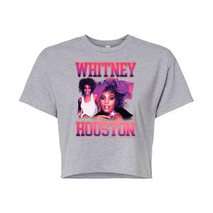 Укороченная футболка для юниоров Whitney Houston Vintage Licensed Character, серый