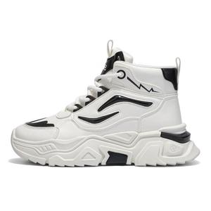 Антискользящие и износостойкие высокие повседневные кроссовки для увеличения роста мужские PNKE, белый черный