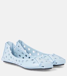 Балетки из перфорированной кожи Alaïa, Bleu Delave
