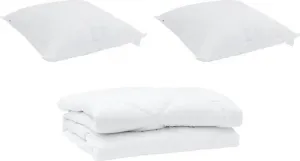 Летнее одеяло с подушкой, 3 шт., белое, микрофибра vidaXL