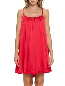 Атласное платье-баллон Renee C., красный