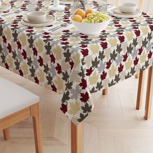 Прямоугольная скатерть, 100 % хлопок, 60x84 дюйма, кленовые листья с узором «гусиные лапки»