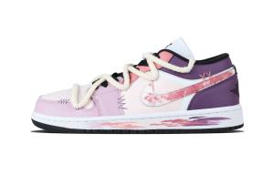 Jordan Баскетбольные кроссовки Air 1 Purple Pink Bleed Low Top Vintage Unisex Pink Purple