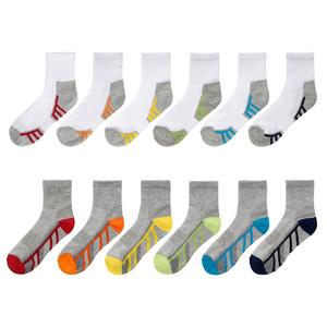 Набор из 12 легких носков для мальчиков Tek Gear для четверть экипажа, цвет White Gray