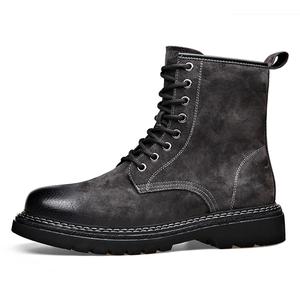 YEDANI Мужские ботинки Martin желто-черные однослойные, цвет Black Single Layer Shoes