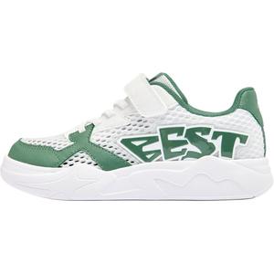 Детские противоскользящие износостойкие низкие кроссовки для скейтбординга QIAODAN, белый/зеленый