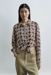 Блузка маргарита на пуговицах Sandro, Marron/Bleu