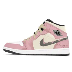 Jordan Air 1 Dust Keeper, устойчивые к истиранию кроссовки Mid Top Vintage для мужчин, розовые