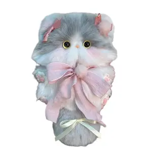 Ручная работа DIY очаровательный котенок шарм материал сумка куклы плюш подвеска 10см высота Dolls and bears dance