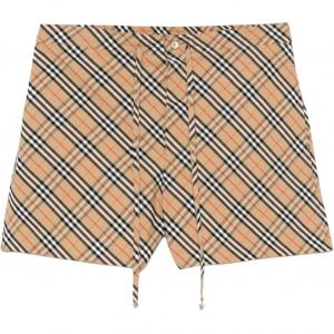 Винтажные шорты в клетку Burberry, бежевый