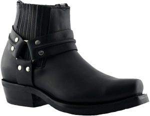 Унисекс ботинки Grinders Renegade LO из кожи в ковбойском западном байкерском стиле, черный