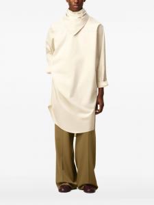 Рубашка миди AMI Paris с воротником-банданой, нейтральный