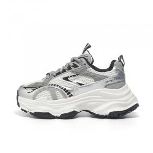 Амортизирующие, противоскользящие, износостойкие, дышащие, увеличивающие рост, низкие, массивные кроссовки для женщин, серебристые CHERRY&KALIKA, Silver