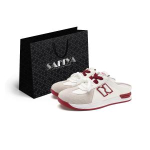 SAFIYA Закрытые тапочки женские бежево-красные, цвет Beige/Red