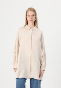 Рубашка PCSASTINA OVERSIZED LONG SHIRT Pieces, кремовый