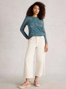 Топ с полосатыми рукавами Clara Heart White Stuff, Blue/Multi