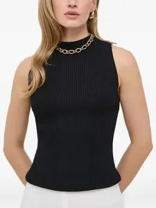 Вязаный топ-майка с высоким воротом IVY OAK, черный