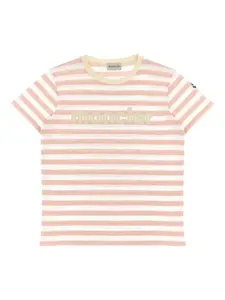 Футболка в полоску Moncler Enfant, розовый