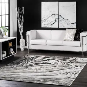 Ковер Drea Marble Abstract Area Rug nuLOOM, 130x191 см, серый