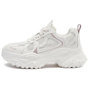 JOSINY Женские дышащие низкие массивные кроссовки, увеличивающие рост, бежево-фиолетовые