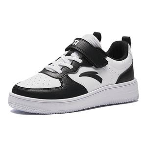 Антискользящие износостойкие низкие детские скейтерские кроссовки Anta White/Black Antakids