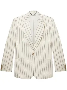 Однобортный пиджак в тонкую полоску STELLA MCCARTNEY, белый