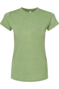 Футболка Tultex женская облегающая Poly-Rich, цвет heather green