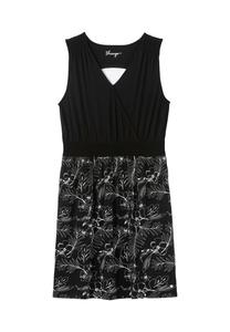 Платье из джерси с запахом и вырезом сзади Sheego, цвет Schwarz Gemustert