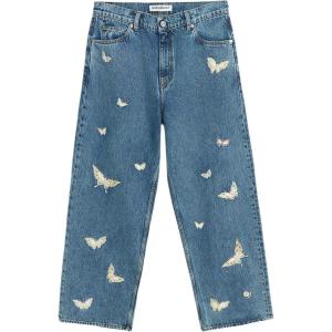 Джинсы с вышивкой бабочкой OUR LEGACY, индиго