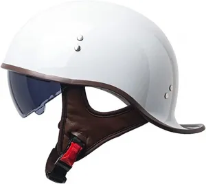 Ретро-шлем-полуоболочка, сертифицирован ECE, конструкция «ласточкин хвост», мотоциклетный шлем, шлем-реактивный шлем с визором, регулируемый, быстросъемный ремешок, шлем для скутера, шлем для чоппера, байкера, мопеда (55-61 см) stdpcxz, 4