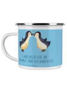 Кружка на 13-ю годовщину свадьбы (фиолетовая свадьба) с... в небесно-голубом цвете Mr. & Mrs. Panda