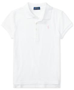 Рубашка-поло из эластичной хлопковой сетки для малышей и маленьких девочек Polo Ralph Lauren