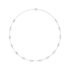 Женское ожерелье с 3-каратным изумрудом и выращенными в лаборатории бриллиантами огранки «маркиза» из 14-каратного золота Vir Jewels, белый