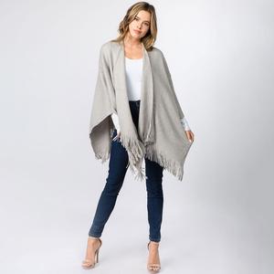 Металлическая бахрома шаль пончо TRUEDAMES, серый
