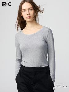 Футболка HEATTECH Extra Warm с овальным вырезом Uniqlo, 03 grey