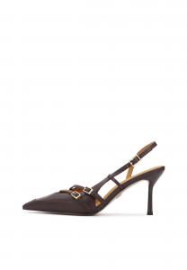 Kazar Туфли-лодочки на ремешке в темно-коричневом цвете