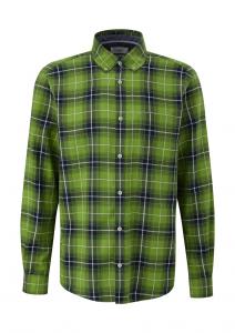 Клетчатая рубашка s.Oliver Regular fit Button Up Shirt, цвет green/olive